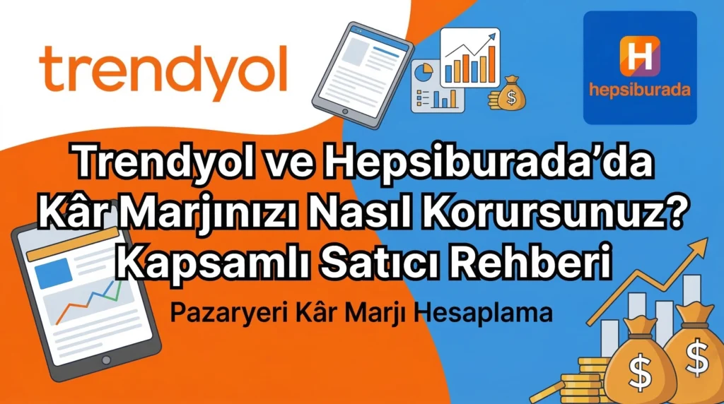 Trendyol ve Hepsiburada pazaryeri kâr marjı hesaplama ve koruma stratejileri infografik rehberi.